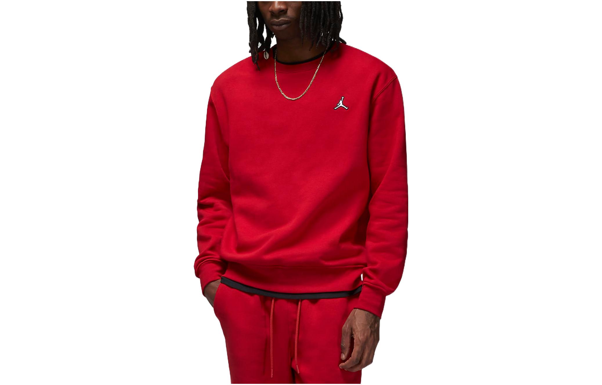 Jordan Solid Logo Print Pullover Sweatshirt Red () DQ7520-687
