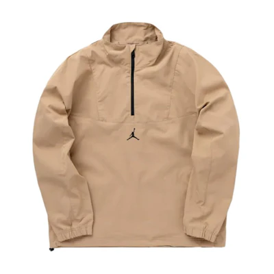 Jordan Solid Logo Print Stand Collar Pullover Sweatshirt Brown () DZ0553-200