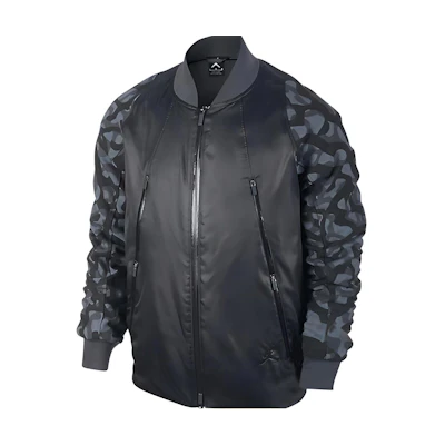 Jordan Solid Logo Print Stand Collar Zip Track Jacket Black 716847-021