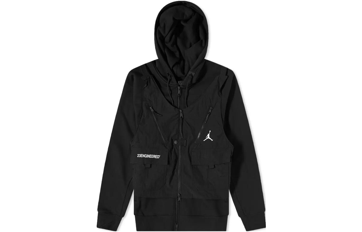 Jordan Solid Logo Print Zip-Up Hoodie Black () DC9581-010