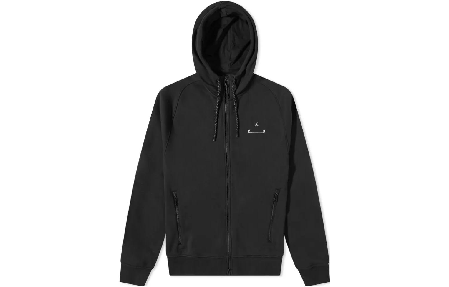 Jordan Solid Logo Print Zip Hoodie Black DV1589-010