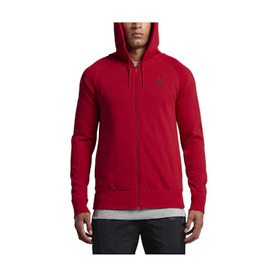 Jordan Solid Logo Print Zip Hoodie Long Sleeve Gym Red 822659-687