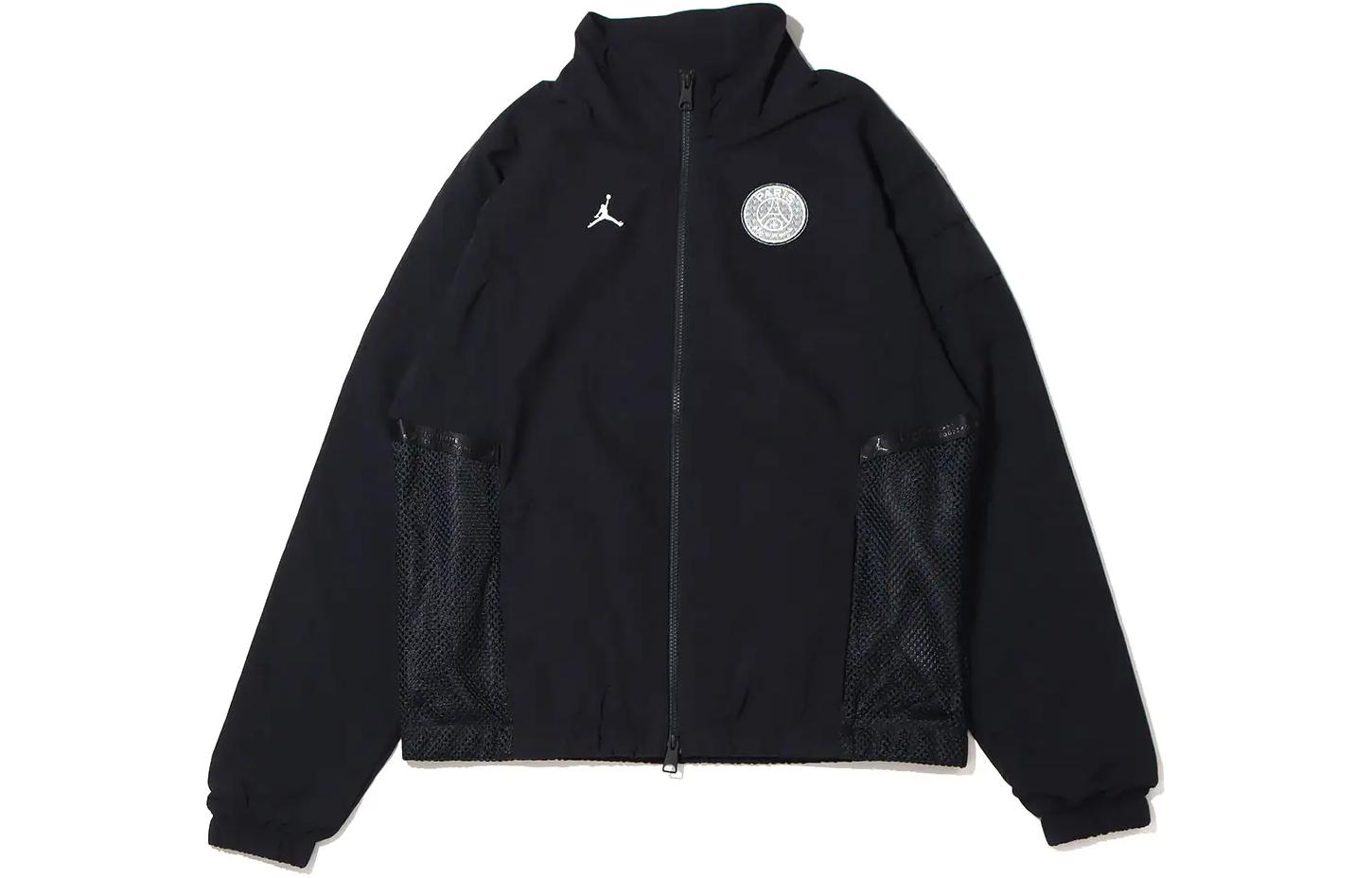 Jordan Solid Logo Stand-Up Collar Jacket Black Long-Sleeve Outerwear DM3091-010