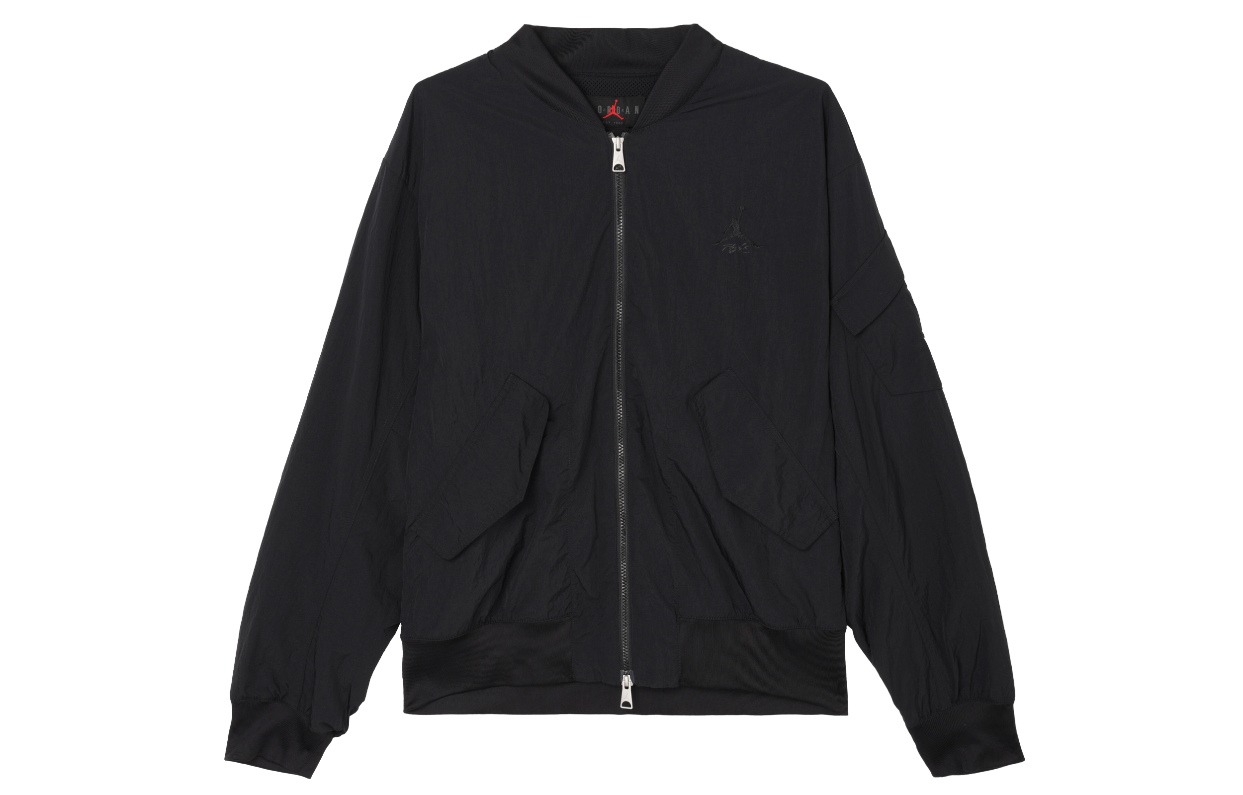 Jordan Solid Logo Zip-Up Bomber Jacket Black FN4624-010