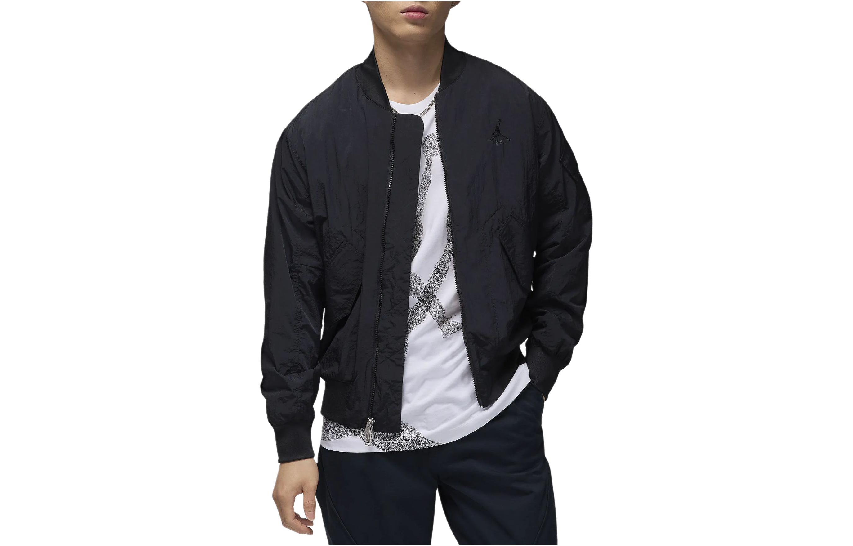 Order ジョーダン ソリッドロゴ ジップアップ ボンバージャケット ブラック FN4624-010