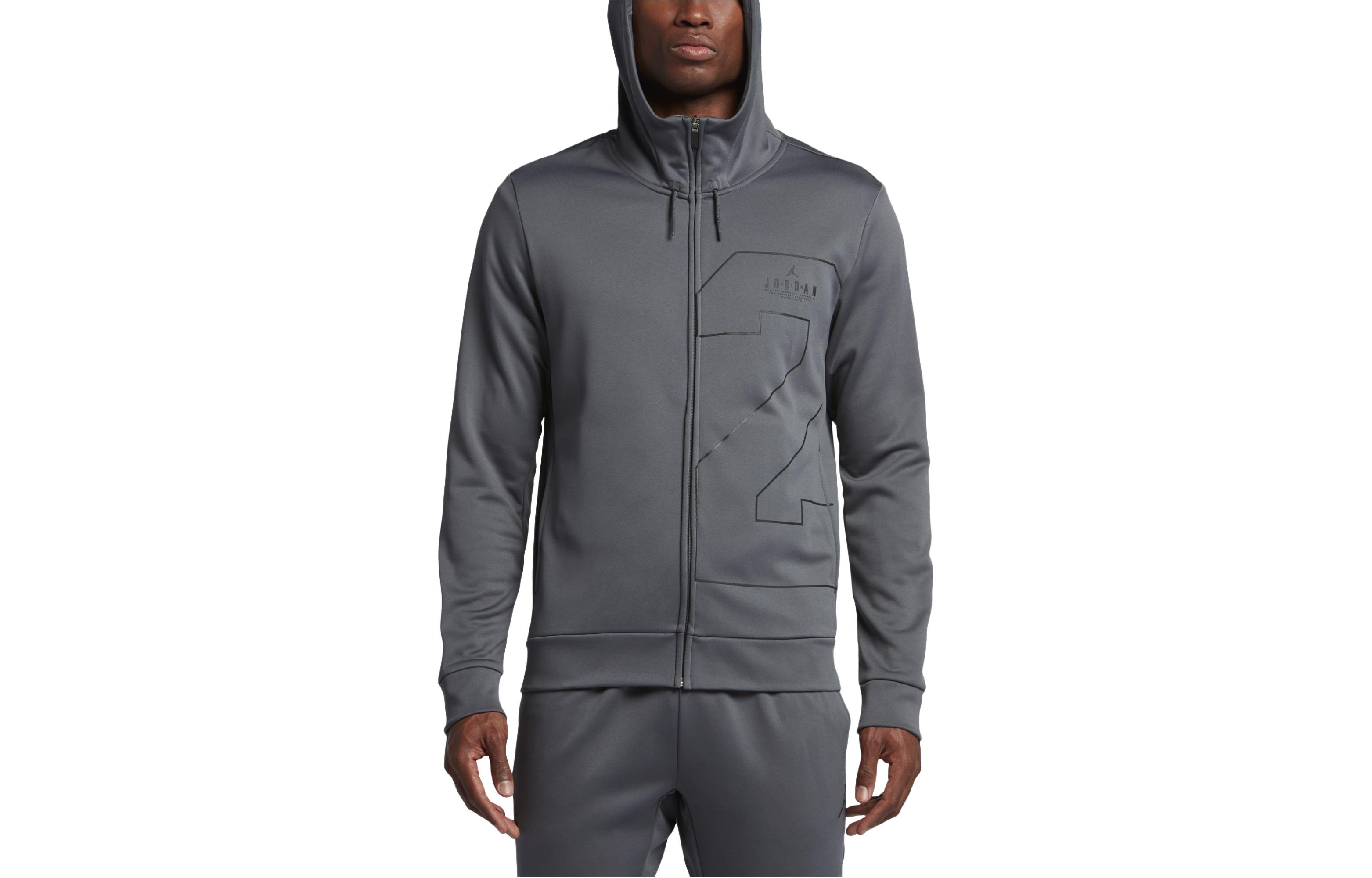 Jordan Solid Logo Zip-Up Hoodie Jacket Dark Gray 831381-021