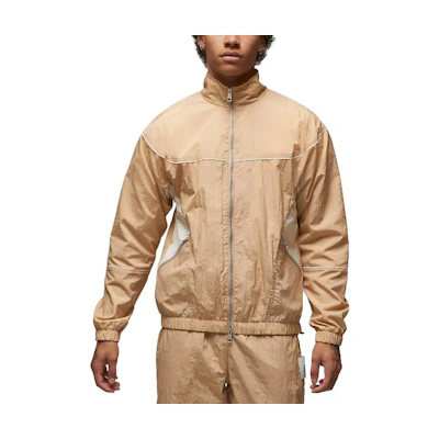 Jordan Solid Logo Zip-Up Jacket Beige for Men DV7624-277