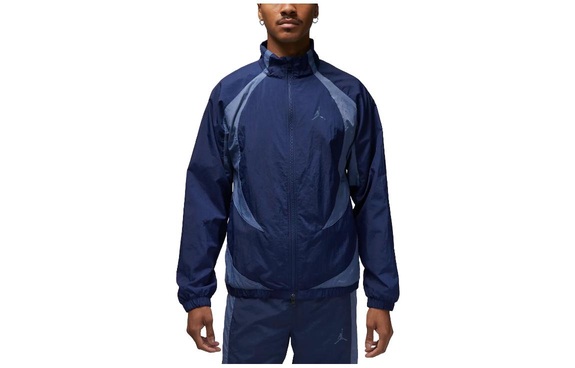 Jordan Solid Logo Zip-Up Jacket Navy Blue Mens DX9367-410