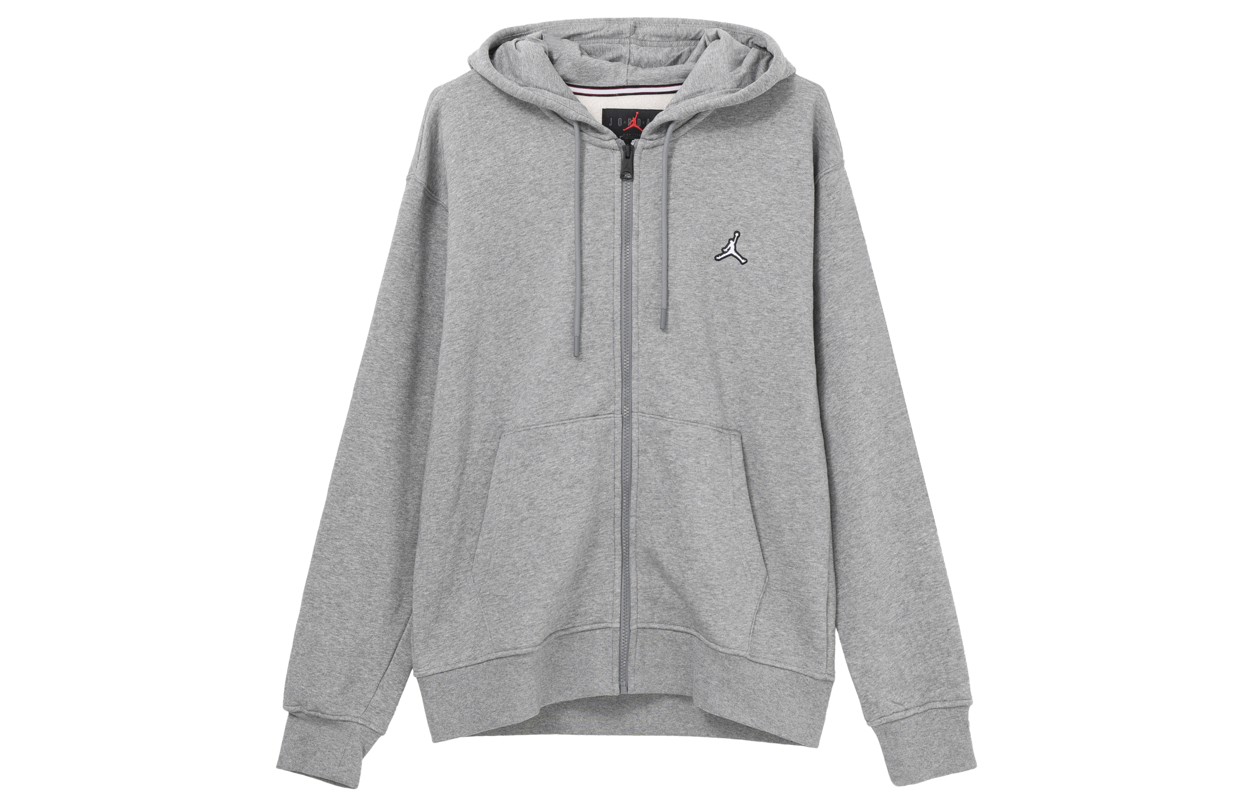 Jordan Solid Zip-Up Hoodie Jacket with Logo Print in Gray DQ7351-091