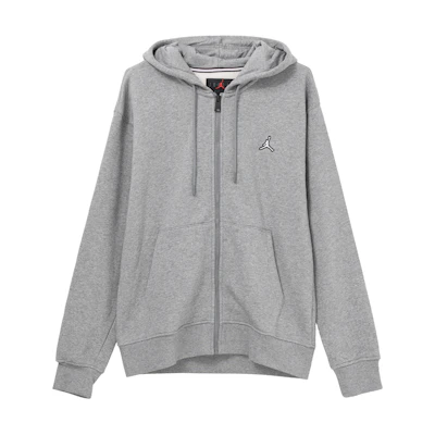 Jordan Solid Zip-Up Hoodie Jacket with Logo Print in Gray DQ7351-091
