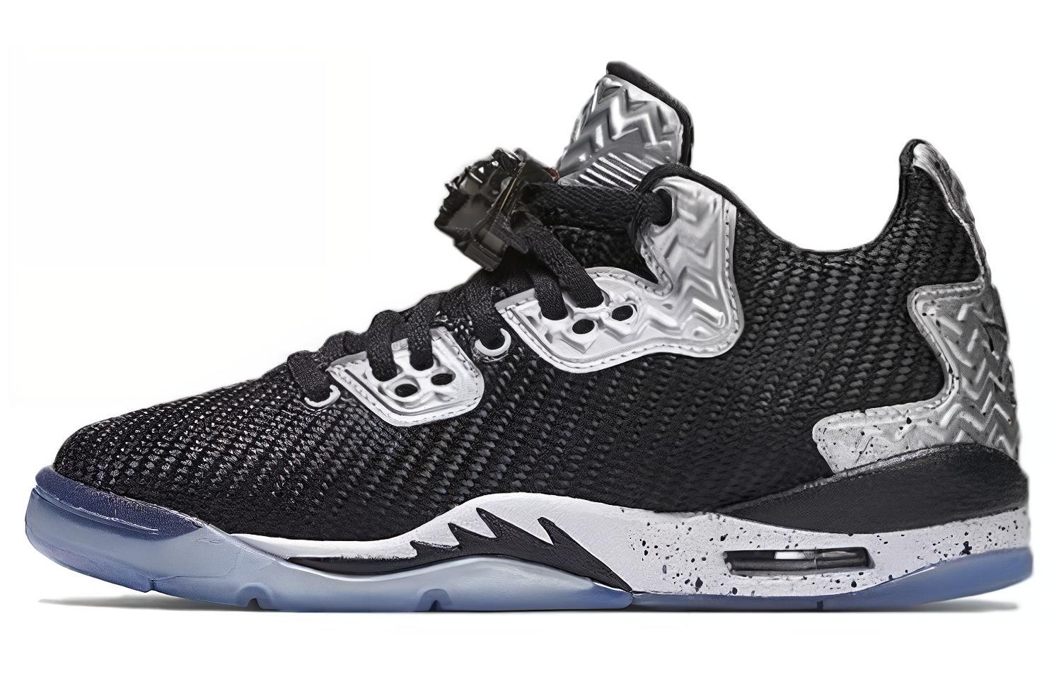 Jordan Spike 40 Low Retro Basketball Shoes Black Silver Anti-Slip Durable 833459-002