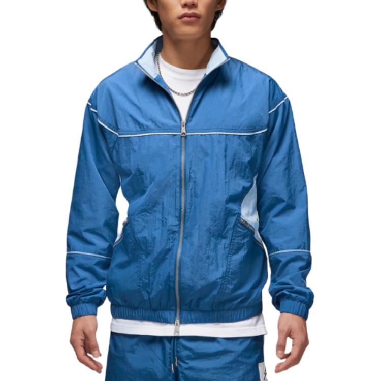 Jordan Spliced Logo Retro Track Jacket Blue - Long Sleeve Zip-Up DV7625-485