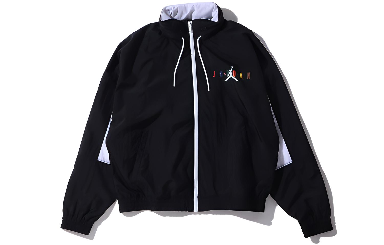 Jordan Sport Colorblock Zip Jacket with Packable Hood Black/White  CD5748-010