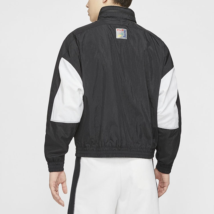 Shop 乔丹运动撞色拉链连帽夹克 黑色/白色 CD5748-010