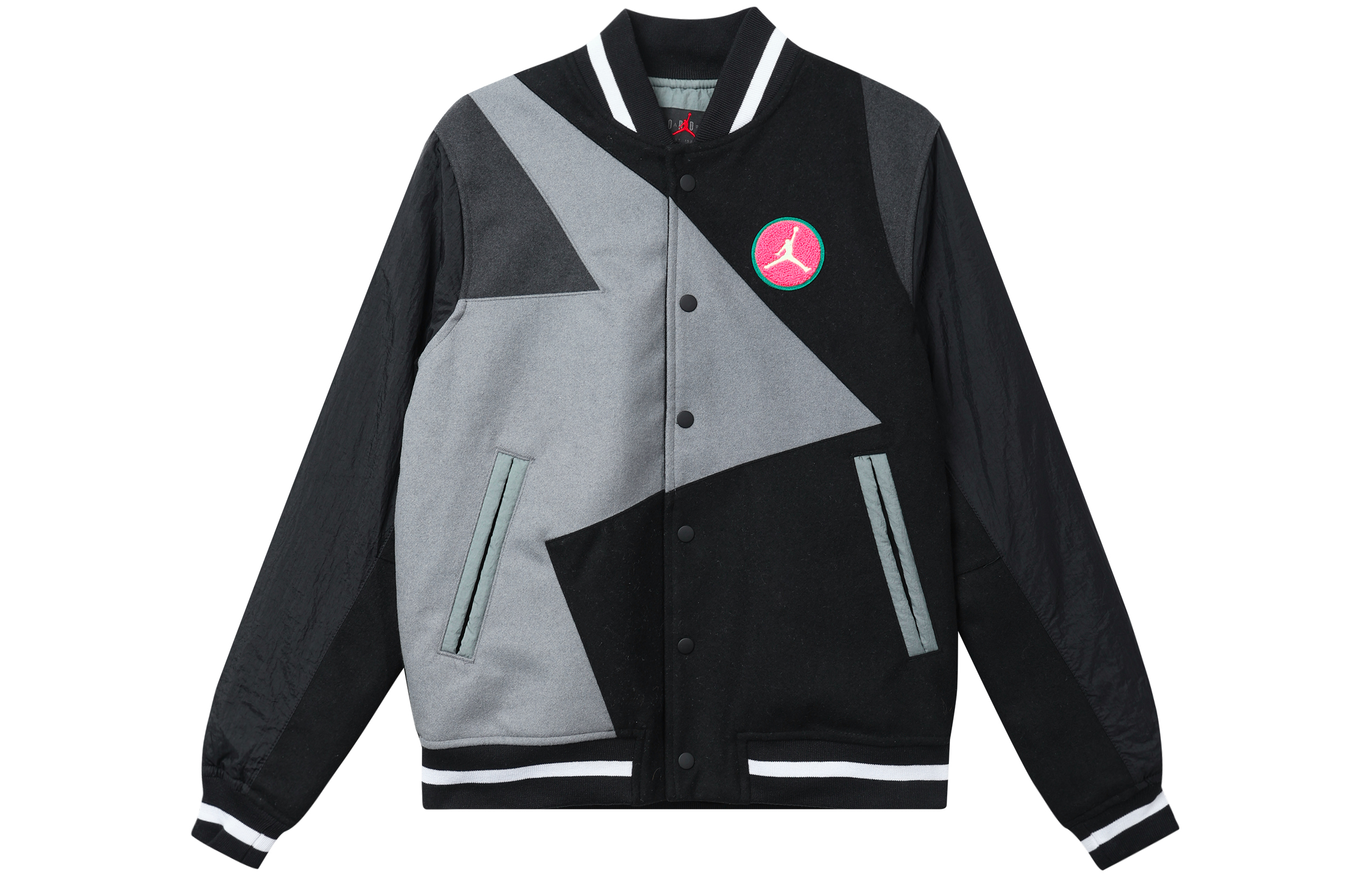 Order Jordan Sport DNA Jaket Baseball Patchwork Hitam Pakaian Santai CK9351-011