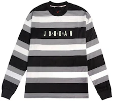 Jordan Sport DNA Black Striped Letter Colorblock Long-Sleeve Sweatshirt CV1143-010 Jordan Sport DNA Black Striped Letter Colorblock Long-Sleeve Sweatshirt CV1143-010