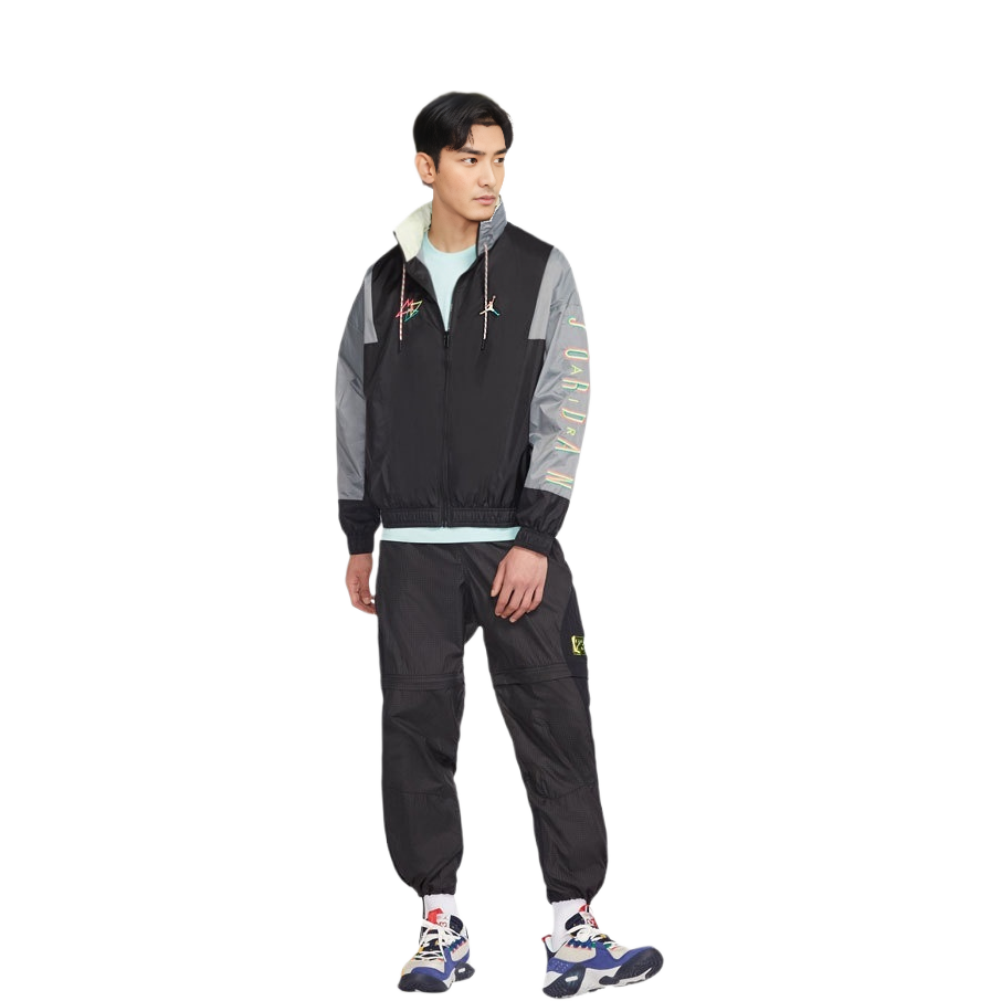 Shop 乔丹运动DNA绣Logo拼色织夹克黑色秋季版 DN3404-011