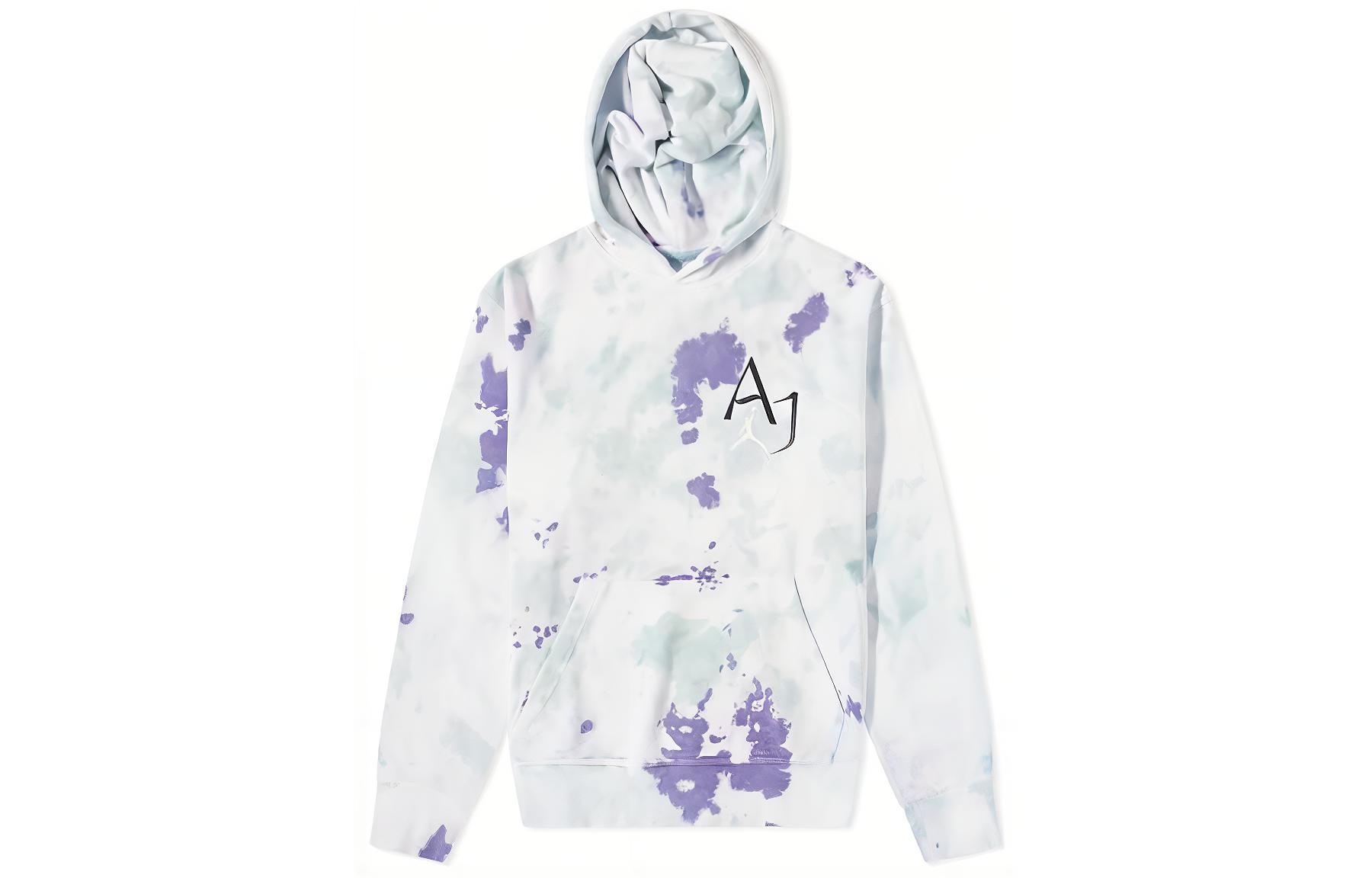 Jordan Sport DNA Tie-Dye Logo Hoodie Grey Purple - Kangaroo Pocket DM1410-366