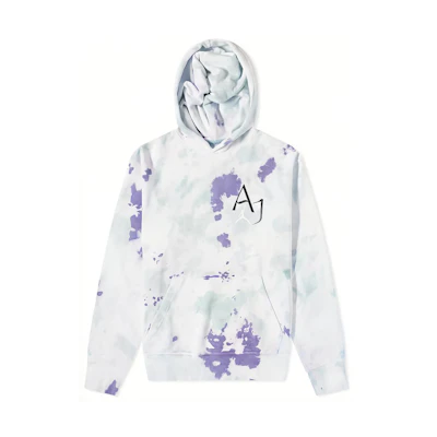 Jordan Sport DNA Tie-Dye Logo Hoodie Grey Purple - Kangaroo Pocket DM1410-366
