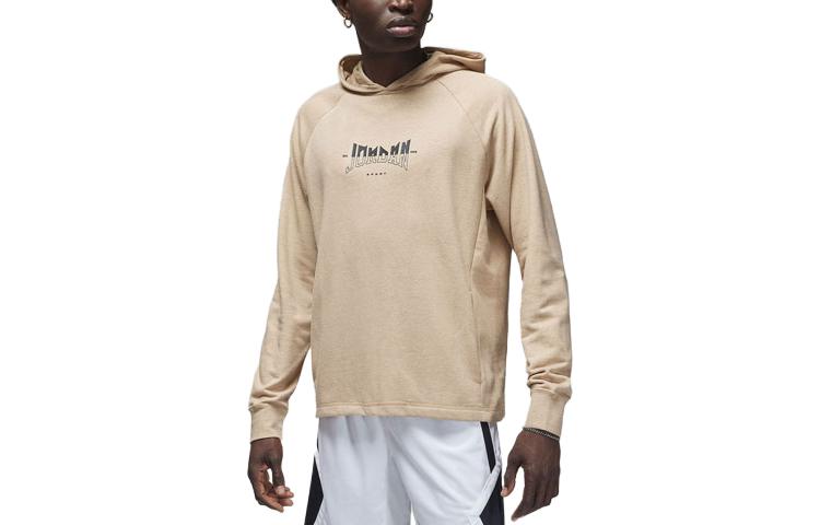Jordan Sport Dri-FIT Letter Print Hoodie Fashion Khaki Sweatshirt FQ6808-201