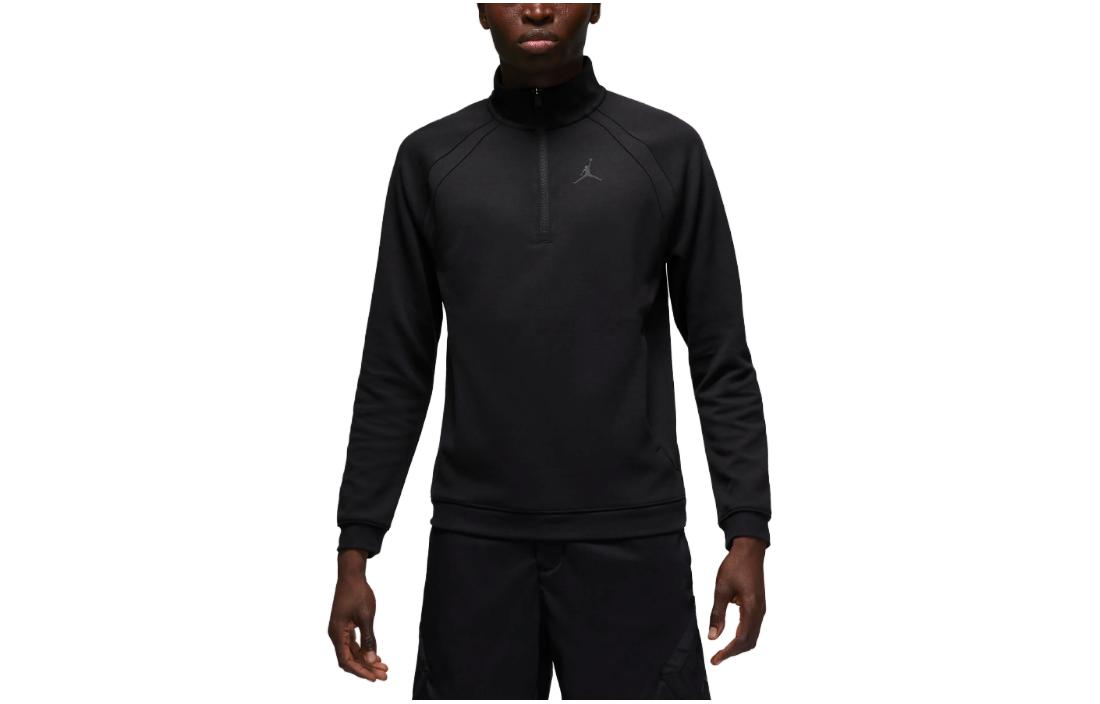 Jordan Sport Half-Zip Pullover Logo Sweatshirt Black () FB7562-010