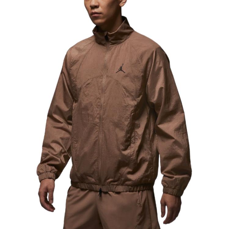Jordan Sport Jam FW24 Waterproof Warm-Up Jacket Brown Fashion Logo Design FN5849-223