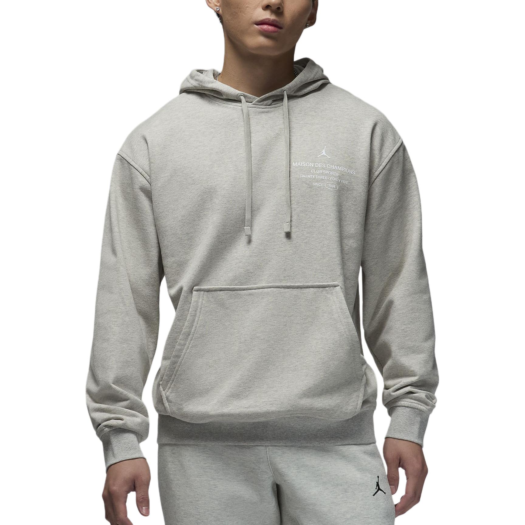 Jordan Sport Letter Graphic Pullover Hoodie - Heather Gray FV8610-050
