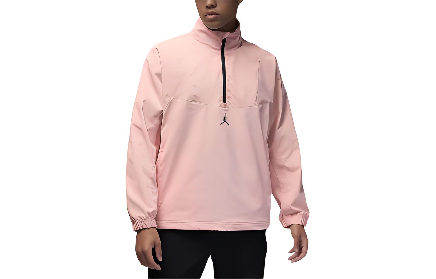 Jordan Sport Logo Half-Zip Casual Jacket Pink DZ0553-622