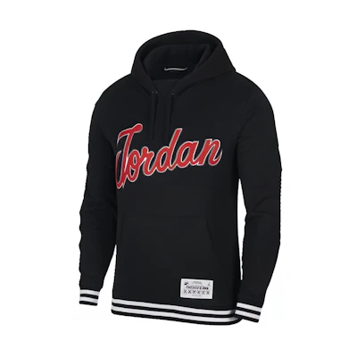 Jordan Sportswear Big Letter Hoodie Black Colorblock Pullover BQ5181-010