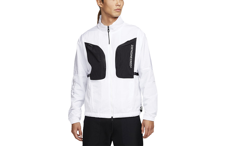 Jordan SS22 23 Engineered Full-Zip Retro Stand Collar Jacket White DJ0256-100