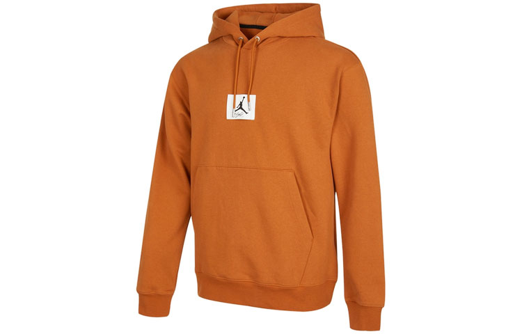 Jordan SS22 Logo Graphic Print Hoodie Brown Yellow () DA9817-241