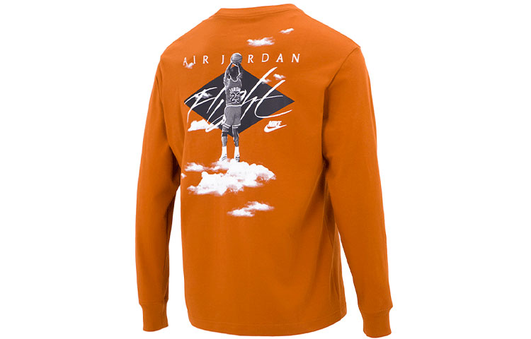 Jordan SS22 Logo Print Long-Sleeve Crewneck Sweatshirt Khaki Men’s DH8963-241