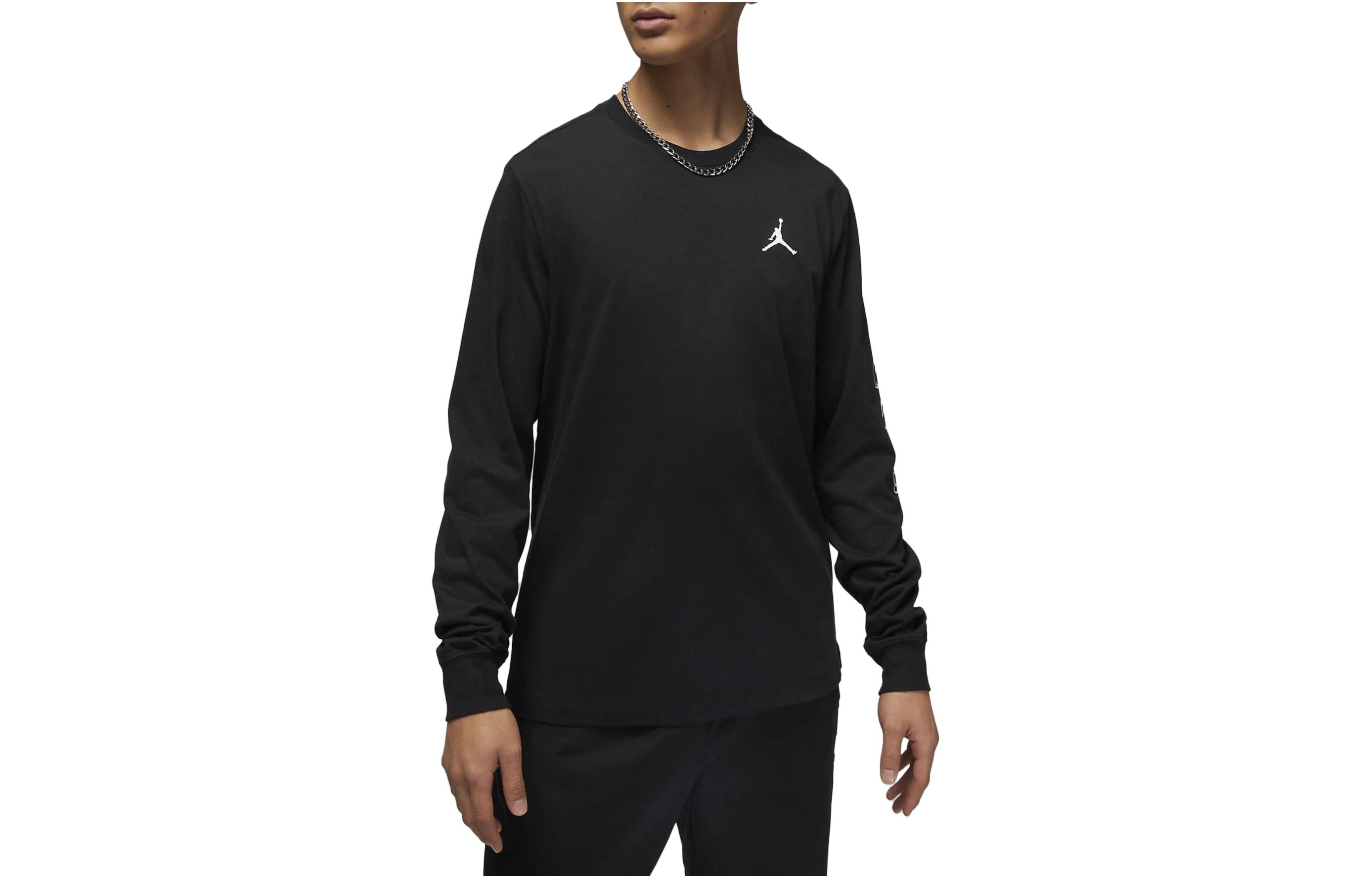 Jordan SS23 Black Pullover Crewneck Sweatshirt Long Sleeve Casual FD0600-010