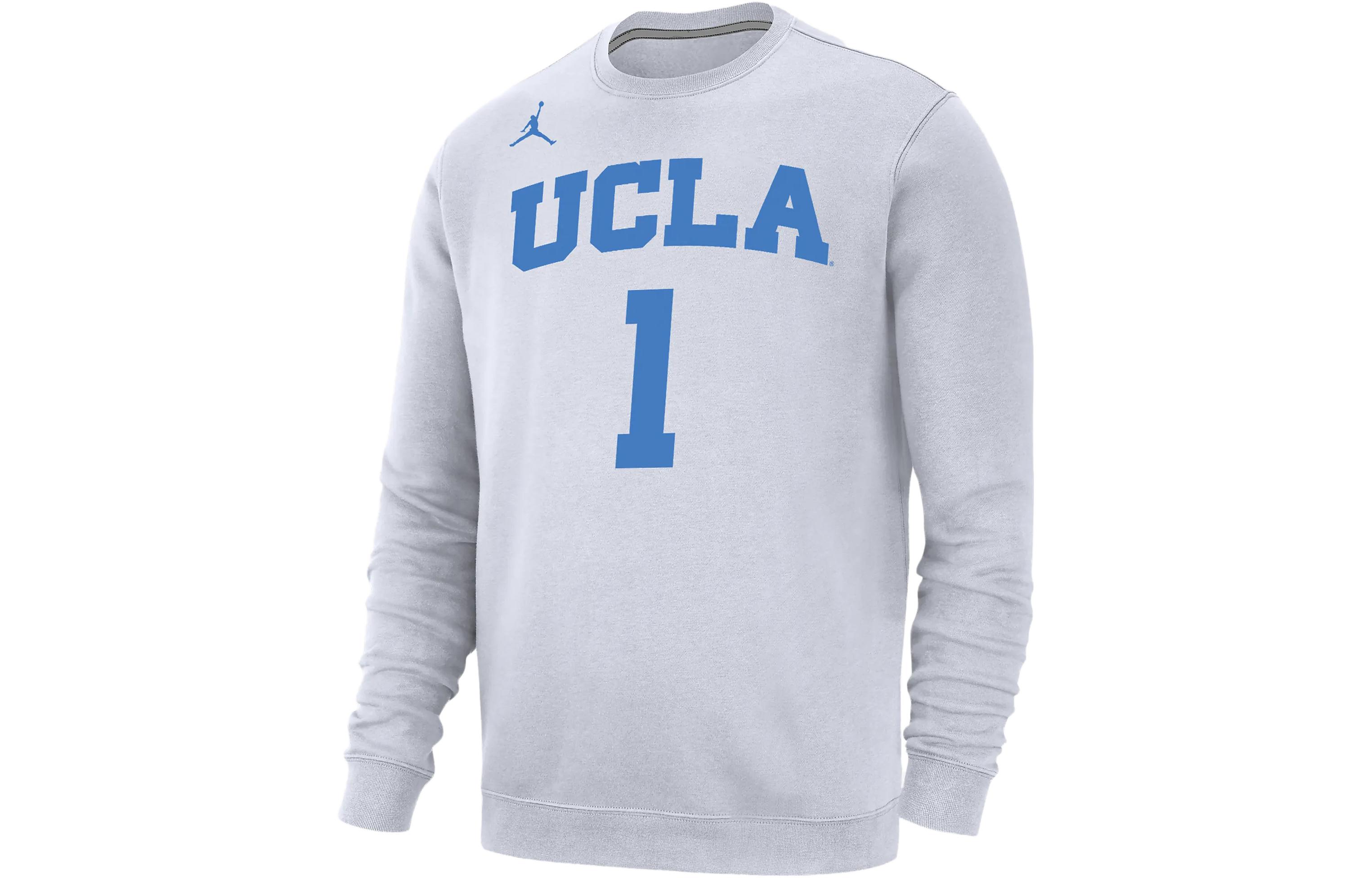 Jordan SS23 White Logo Crewneck Long-Sleeve Sweatshirt for Men M33778P5NIL-UCL
