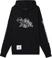Jordan SS24 Cartoon Graphic Vintage Black Hoodie Pullover - FV8595-010 Jordan SS24 Cartoon Graphic Vintage Black Hoodie Pullover - FV8595-010