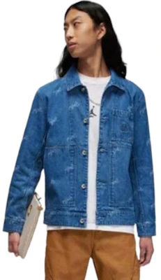 Jordan SS24 Flight Logo Embroidered Utility Jacket Blue Casual Outerwear FN4650-436 Purchase Jordan SS24 Flight Logo Embroidered Utility Jacket Blue Casual Outerwear FN4650-436