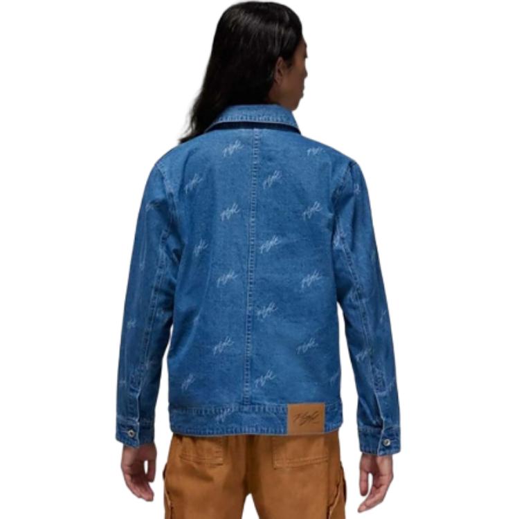 Details for Jordan SS24 Flight Logo Embroidered Utility Jacket Blue Casual Outerwear FN4650-436