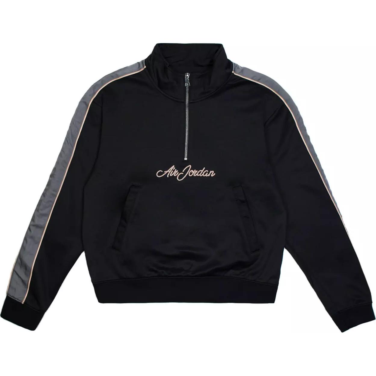 Jordan Stand Collar Zip Sweatshirt Black Long Sleeve Letter Print CJ0268-010