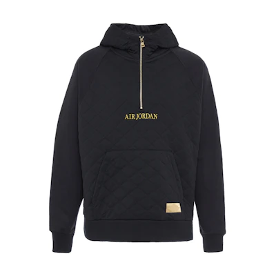 Jordan Sueded AJ85 Black Half-Zip Pullover Hoodie BQ5783-010