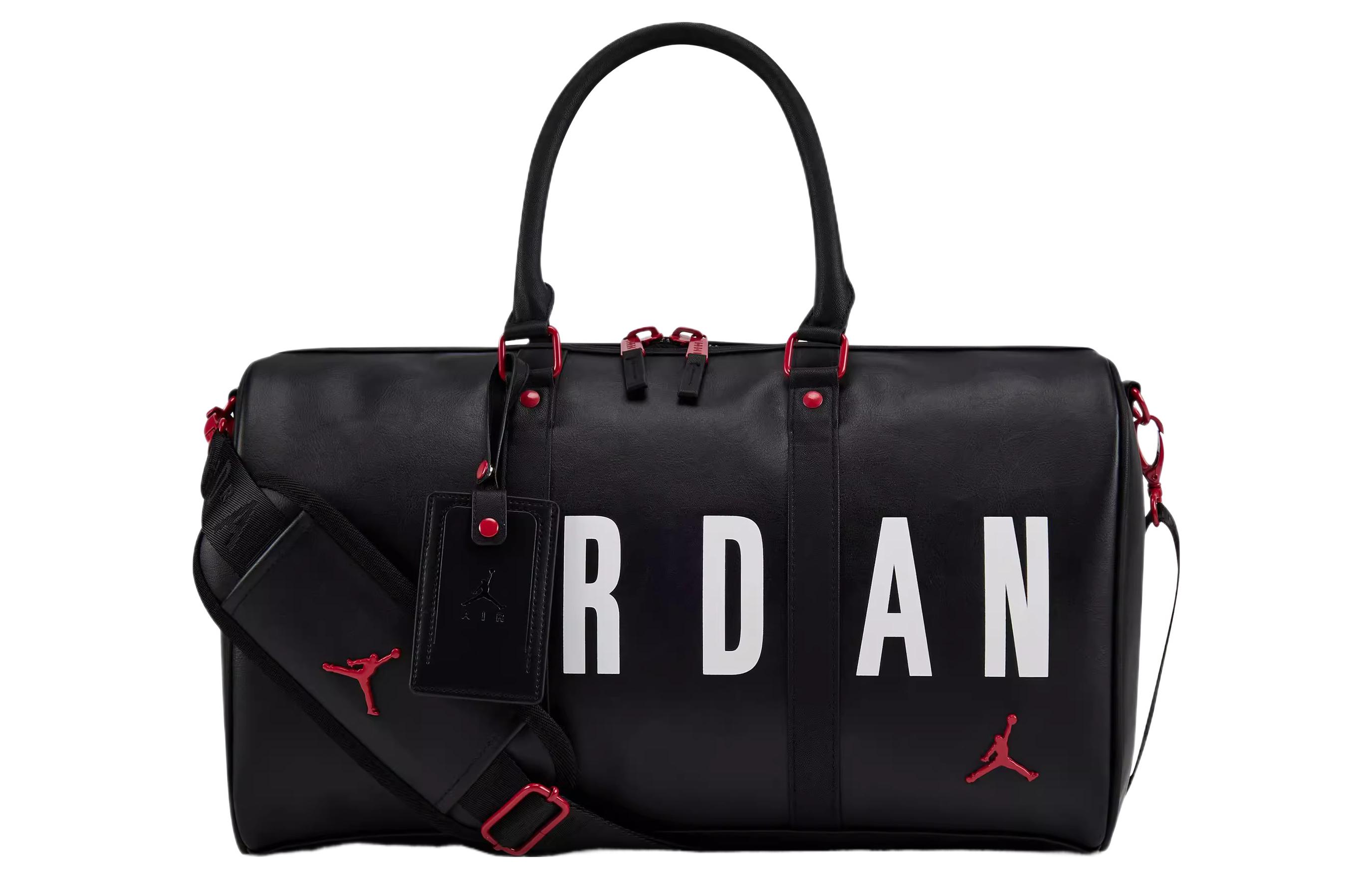 Buy Jordan Synthetic Leather Duffle Bag Black/White - Unisex Gym Tote HA6466-014