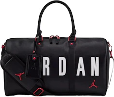 Jordan Synthetic Leather Duffle Bag Black/White - Unisex Gym Tote HA6466-014 Jordan Synthetic Leather Duffle Bag Black/White - Unisex Gym Tote HA6466-014