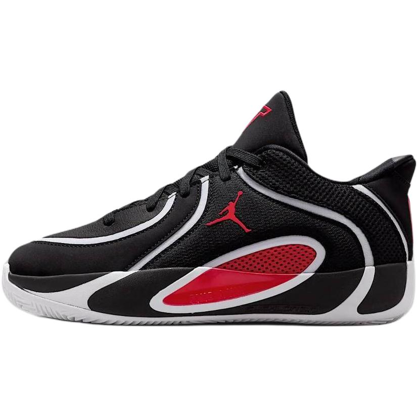 (Youth) Jordan Tatum 4 Low Black Red Basketball Shoes Durable & Comfortable HQ4611-001