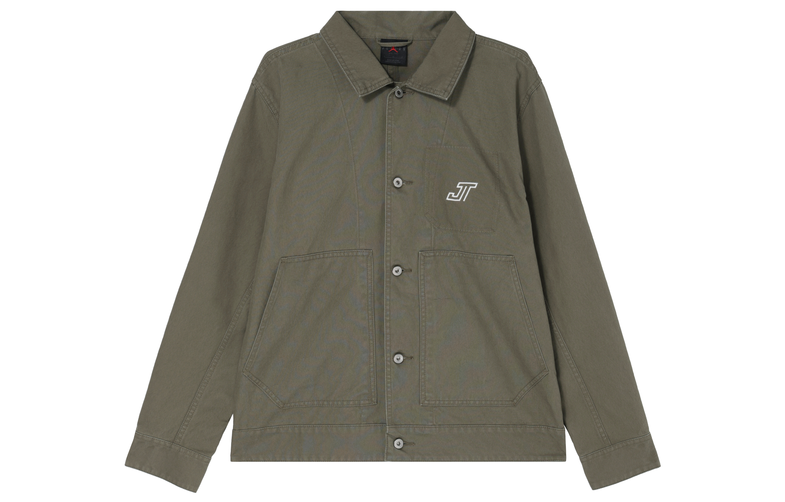 Jordan Tatum Chicago Olive Green Long Sleeve Shirt Jacket for Men HM3881-222