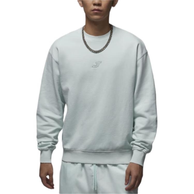 Jordan Tatum Crewneck Sweatshirt Cedar Light Blue Gray HF7846-028