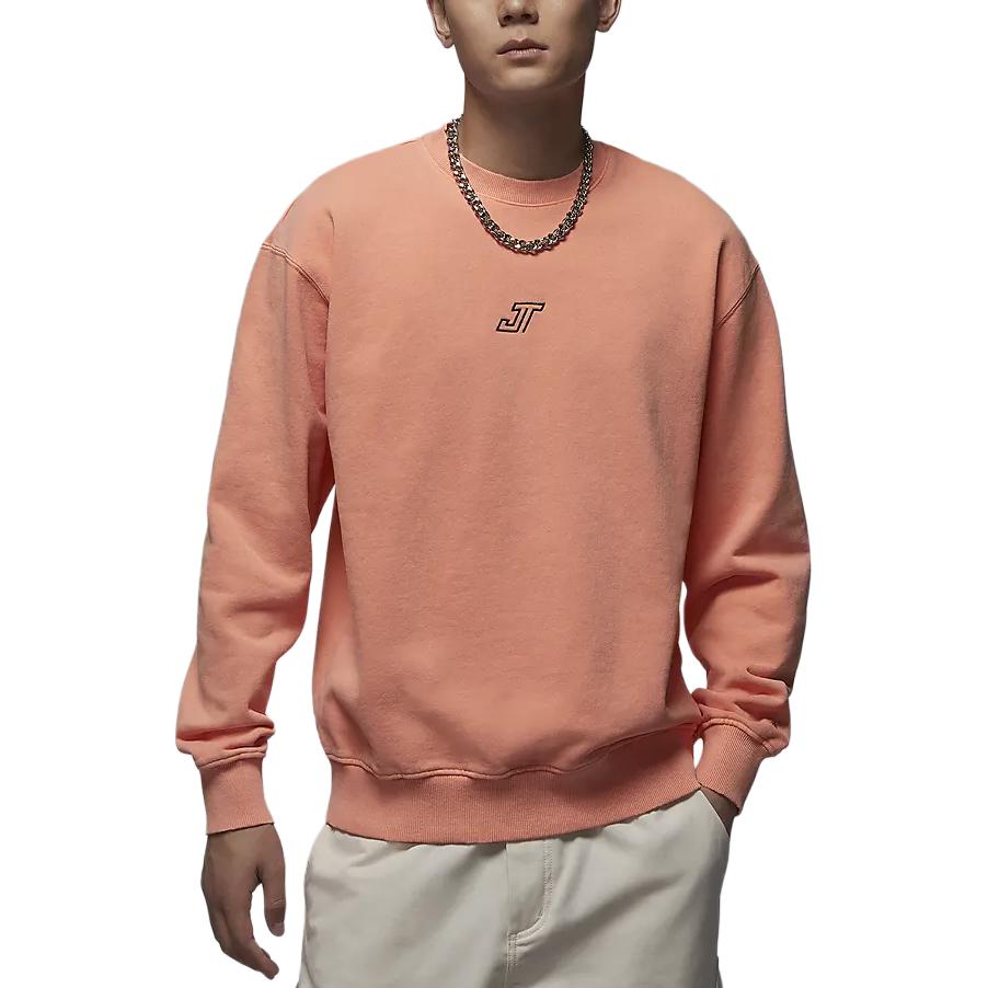 Jordan Tatum Fleece Logo Crewneck Sweatshirt Beige/Pink () HF7846-844