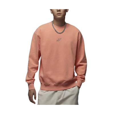 Jordan Tatum Fleece Logo Crewneck Sweatshirt Beige/Pink () HF7846-844