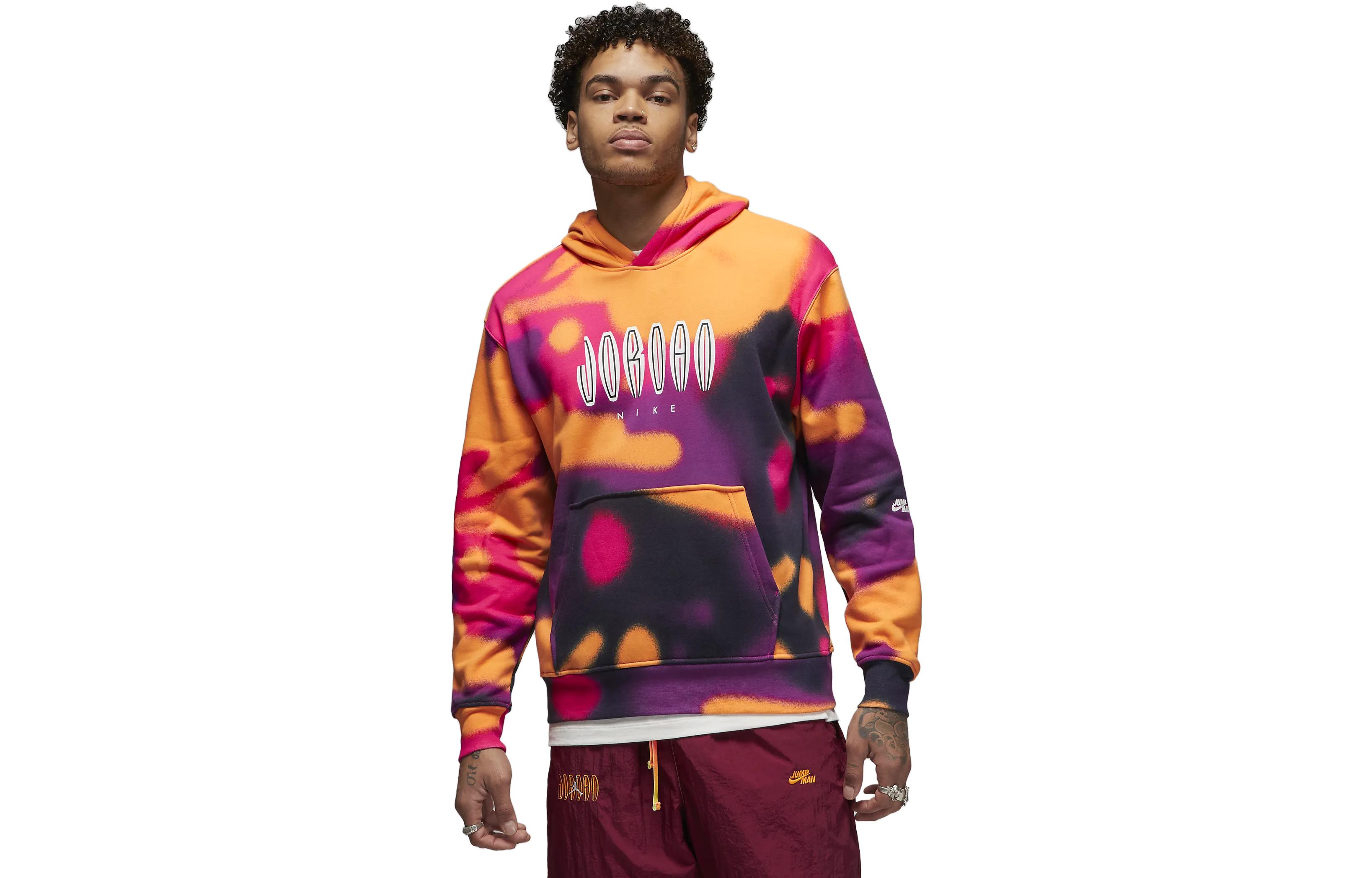 Jordan Tie-Dye Letter Print Pullover Hoodie Men’s Multicolor DV4587-705
