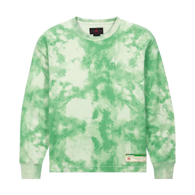 Jordan Tie-Dye Logo Printed Crewneck Sweatshirt Green Long Sleeve DR3102-316