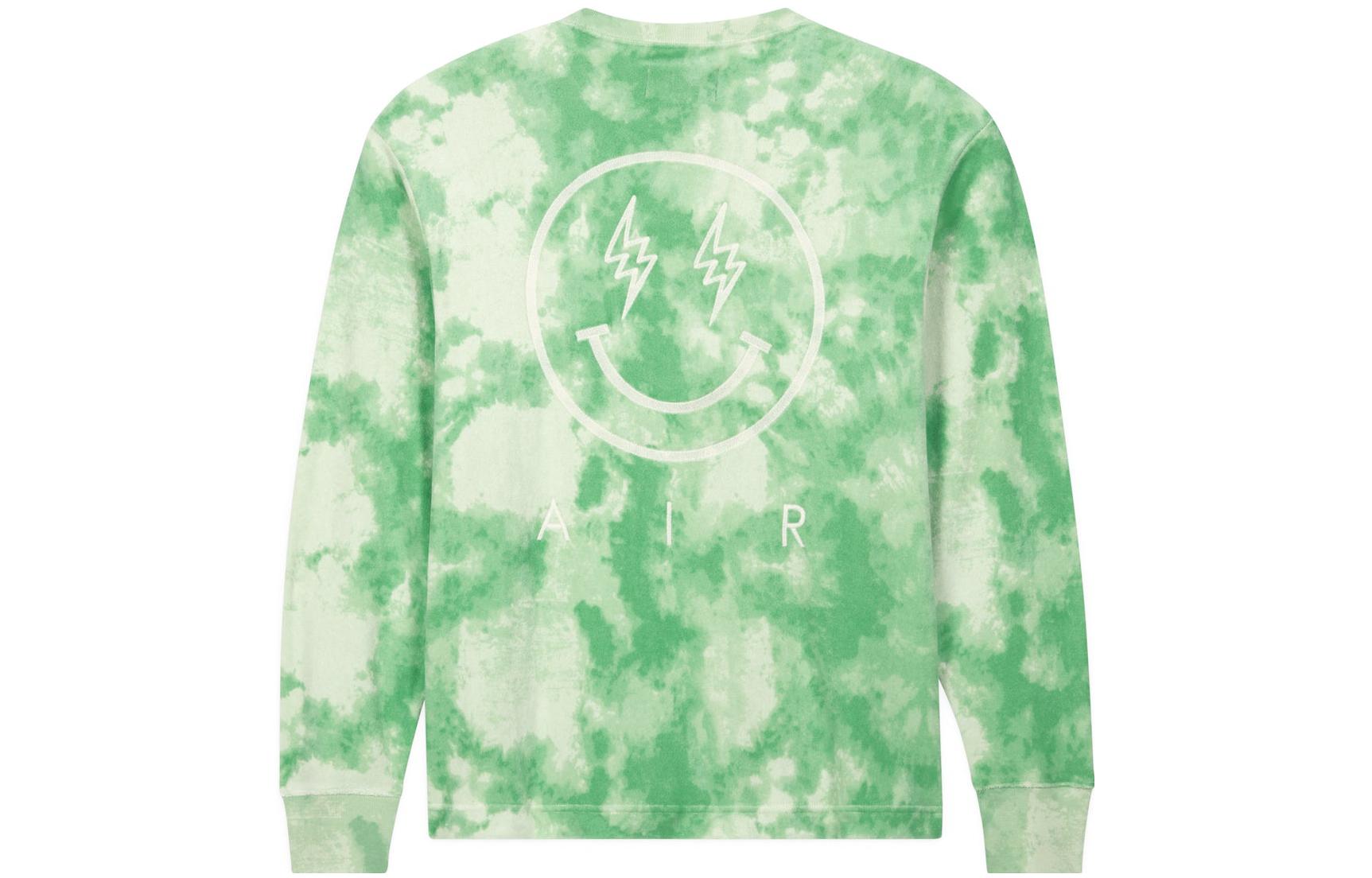 Lookbook Sweatshirt Jordan Hijau Lengan Panjang Tie-Dye Logo Crewneck untuk Lelaki DR3102-316