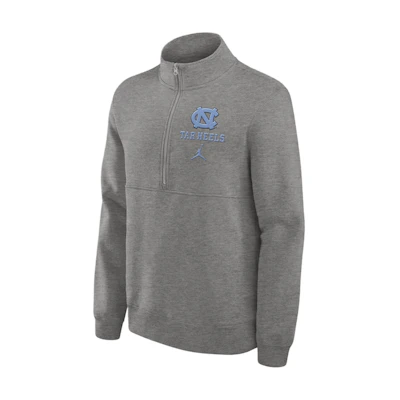 Jordan UNC Tar Heels Primetime Club Letter Print Gray Stand Collar Sweatshirt 0JJW06GNCN-4V0